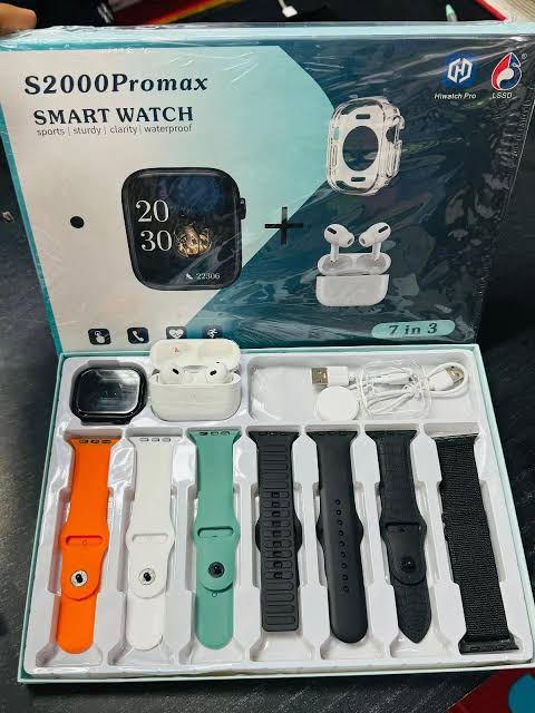 Smart Watch 7+3 Mega Combo - Includes 7 Different Straps + Wireless Airpods