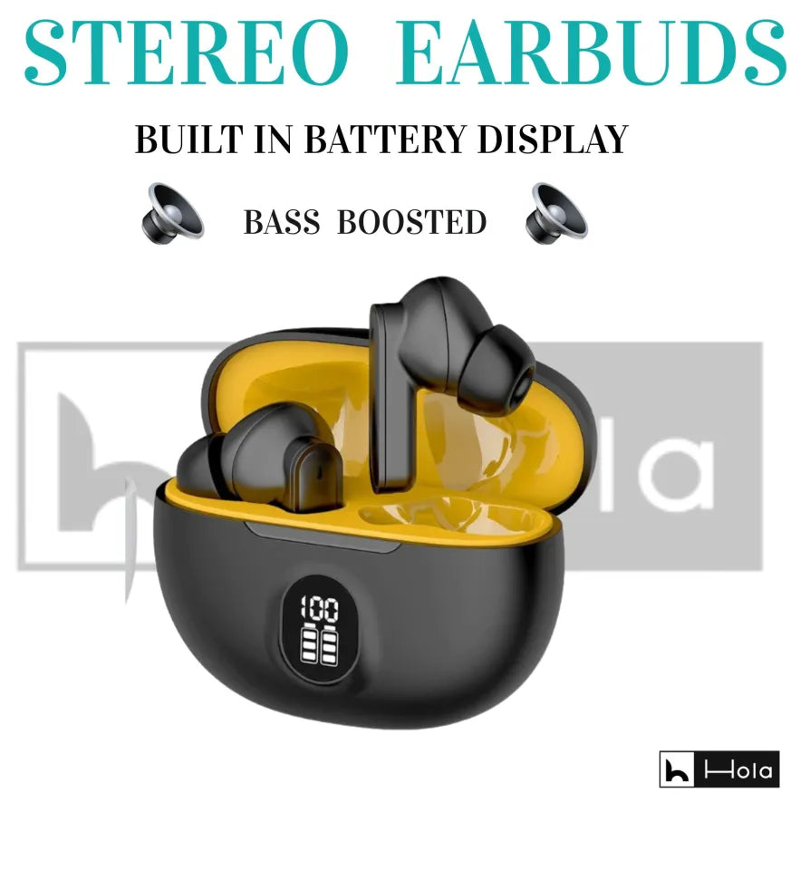 Earbuds – HiFi Stereo Sound, Bluetooth 5.3, Digital LED Battery Display – Bass Boosted Gaming Headphones