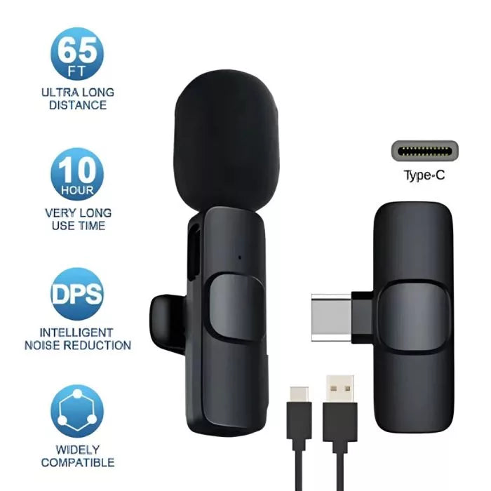 K8 Wireless  Microphone - Dual Plug (Type-C & iOS)