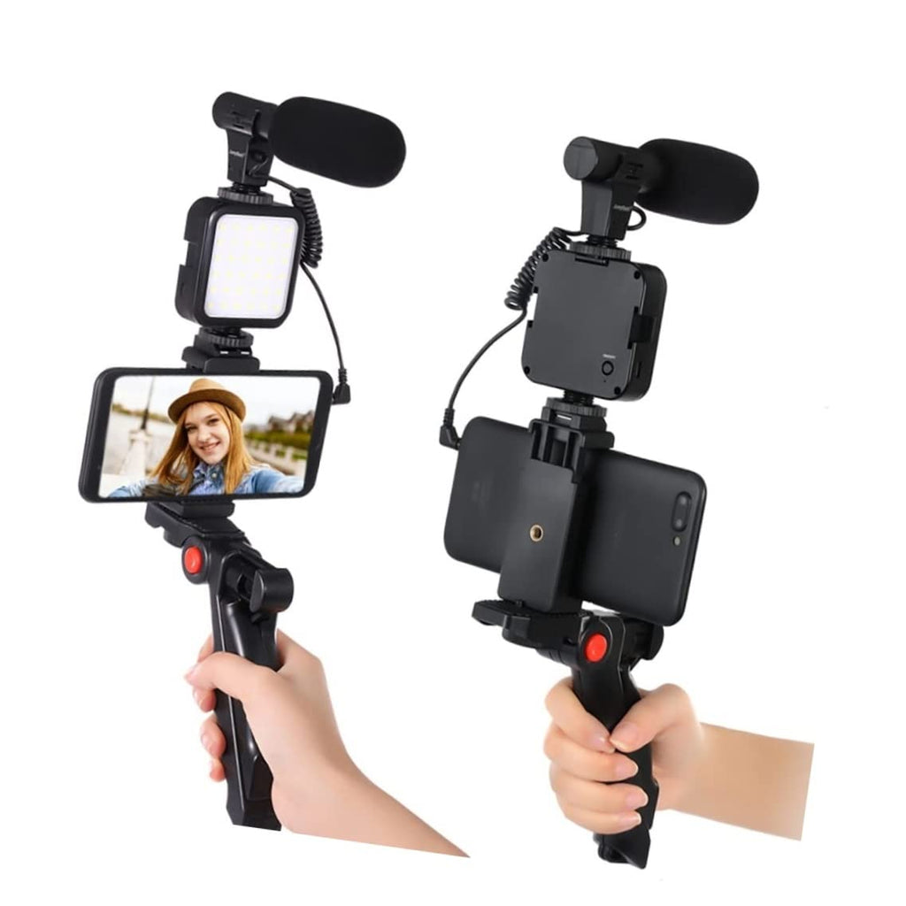 Y-49 Video Making Kit Vlogging Rig with LED Light, Shotgun Microphone, Tripod Stand & Bluetooth Remote